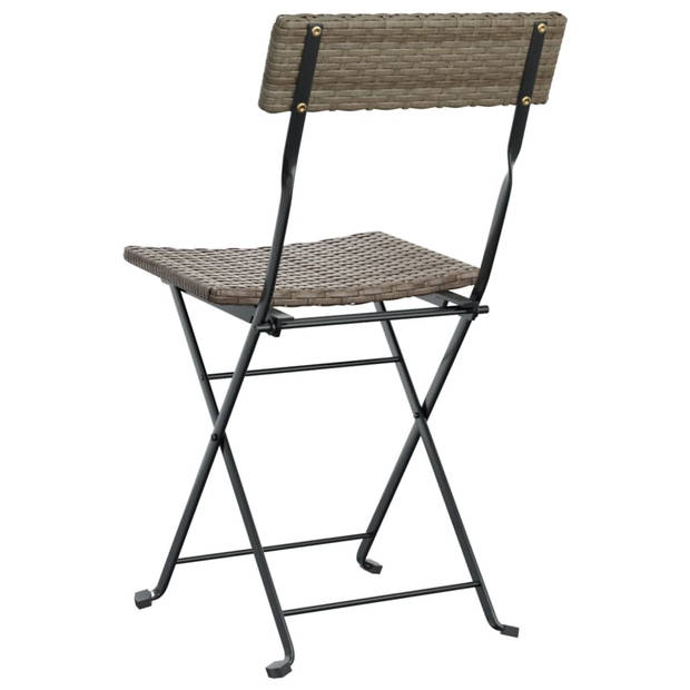 vidaXL Bistrostoelen 4 st inklapbaar poly rattan en staal grijs