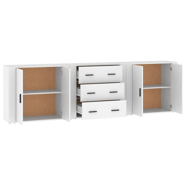 The Living Store Dressoir Set - Klassiek - Meubelen - 80 x 33 x 70 cm - Wit