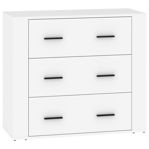 The Living Store Dressoir Set - Klassiek - Meubelen - 80 x 33 x 70 cm - Wit