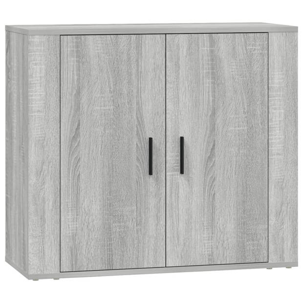 The Living Store Dressoir - Meubelen - 80 x 33 x 70 cm - Grijs Sonoma Eiken