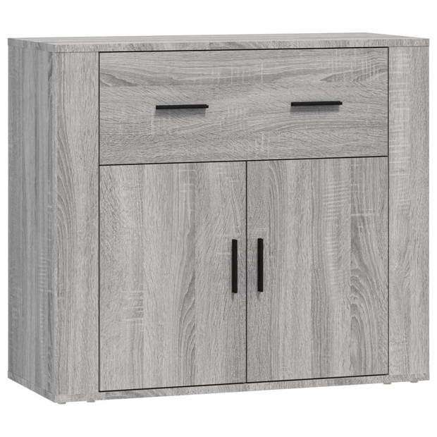 The Living Store Dressoir - Meubelen - 80 x 33 x 70 cm - Grijs Sonoma Eiken