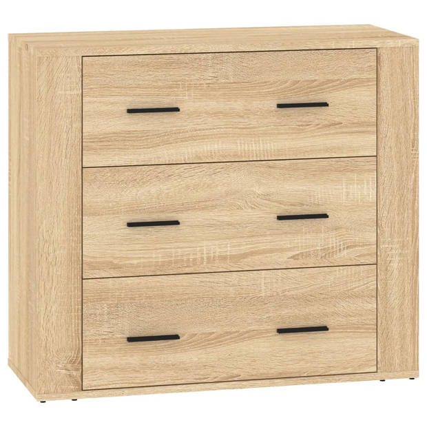 The Living Store Dressoir - Sonoma Eiken - Set van 3 - 80 x 33 x 70 cm