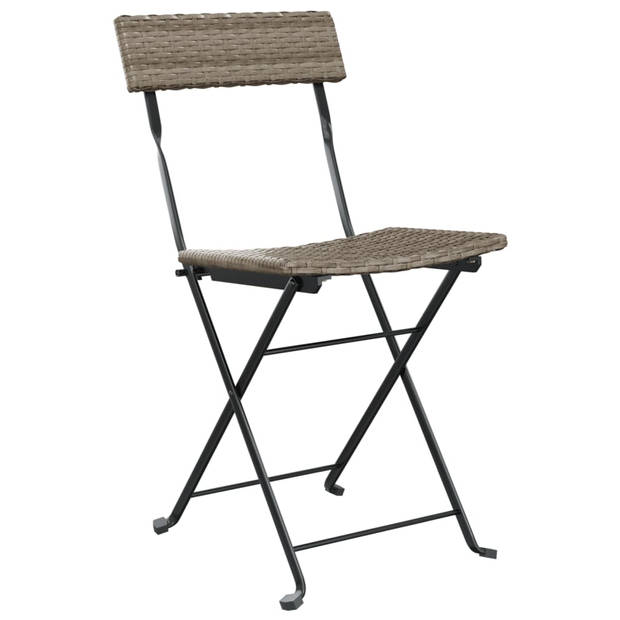 vidaXL Bistrostoelen 6 st inklapbaar poly rattan en staal grijs