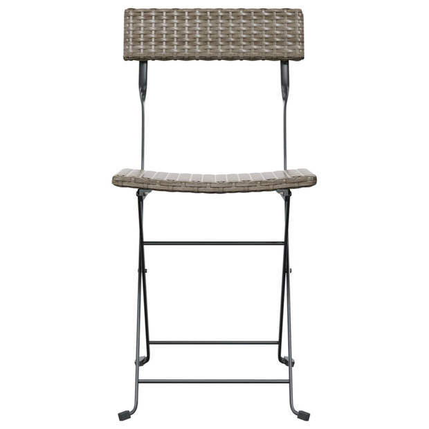 vidaXL Bistrostoelen 6 st inklapbaar poly rattan en staal grijs