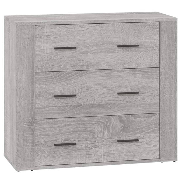 The Living Store Dressoir - Dressoirs - 80 x 33 x 70 cm - Grijs Sonoma Eiken