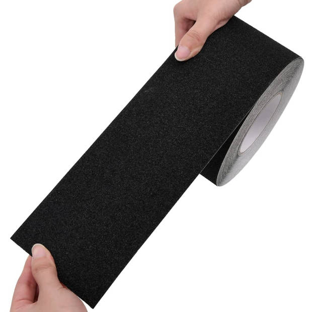 The Living Store Anti-sliptape - 10 cm x 20 m - PVC - Zwart