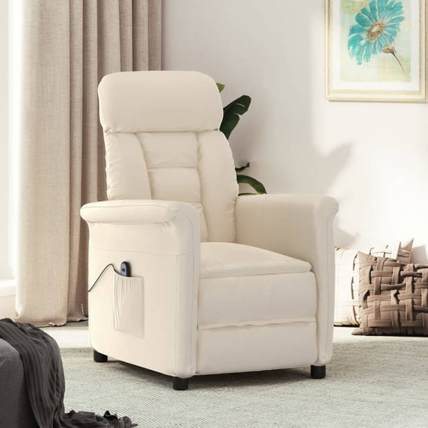 vidaXL Fauteuil elektrisch verstelbaar microvezel beige