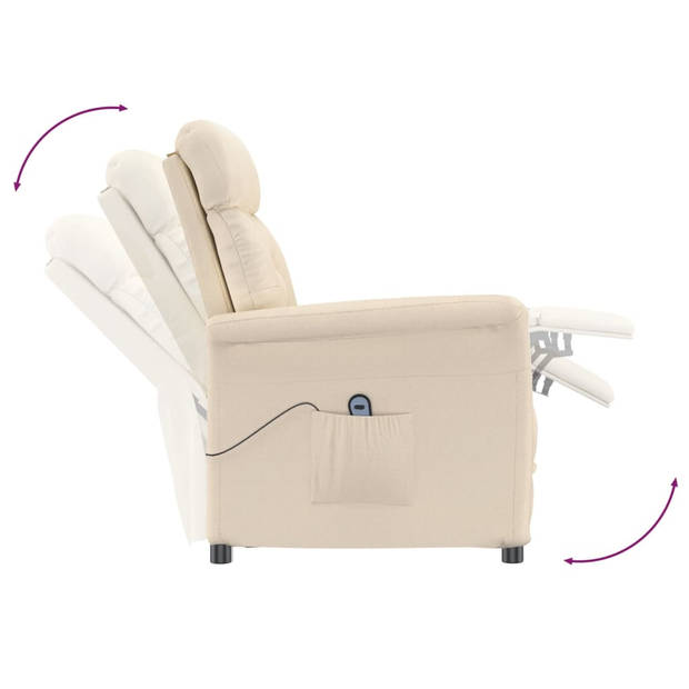 vidaXL Fauteuil elektrisch verstelbaar microvezel beige