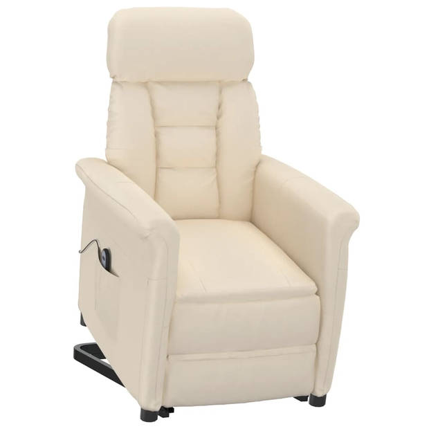 vidaXL Fauteuil elektrisch verstelbaar microvezel beige