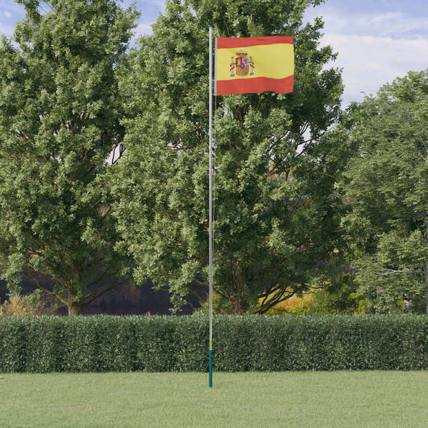 The Living Store Spaanse vlaggenmast - 6.23 m - Duurzaam polyester - Verstelbare lengte - Stabiel frame