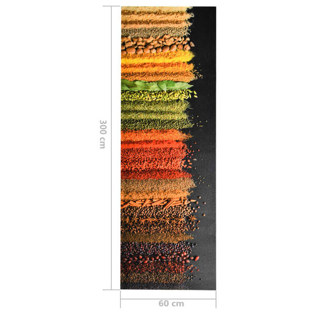 The Living Store Vloermat Gelaagd Fluweel 300x60 cm - Spice-print - Machine wasbaar