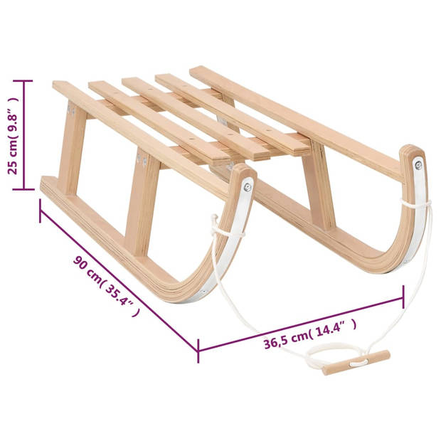 vidaXL Sneeuwslee 90x36,5x25 cm multiplex