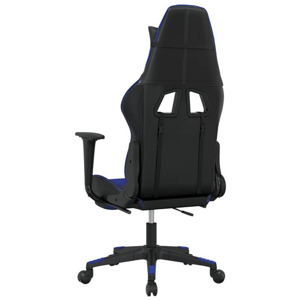 The Living Store Gamestoel eSports - Zwart/Blauw - 67x58x(118-128) cm - Massagefunctie