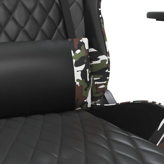 vidaXL Gamestoel met voetensteun kunstleer zwart en camouflage