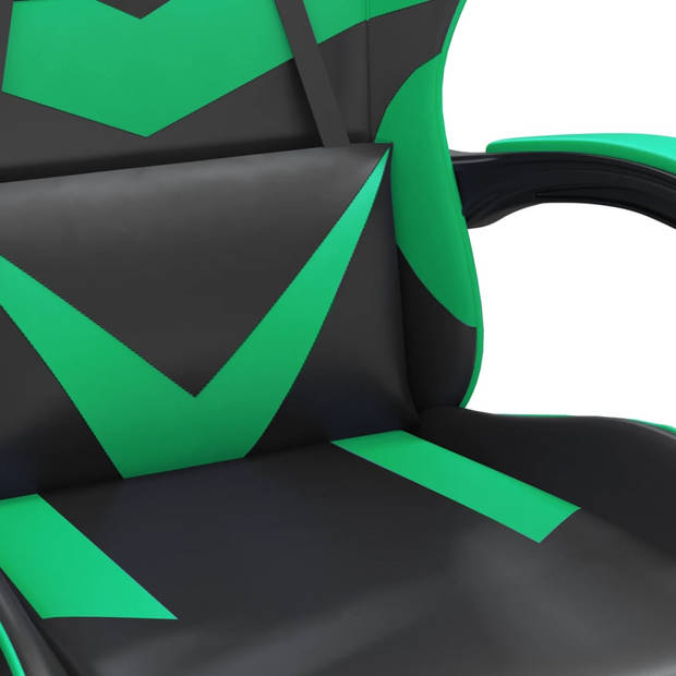 vidaXL Gamestoel kunstleer zwart en groen