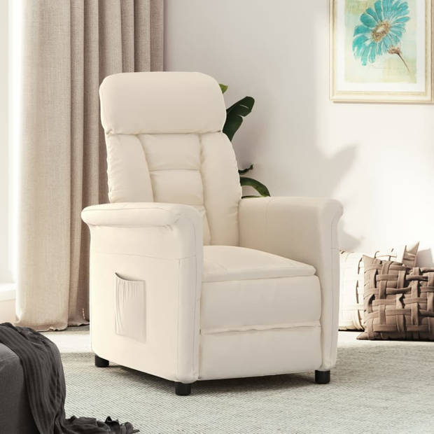 vidaXL Fauteuil verstelbaar microvezelstof beige