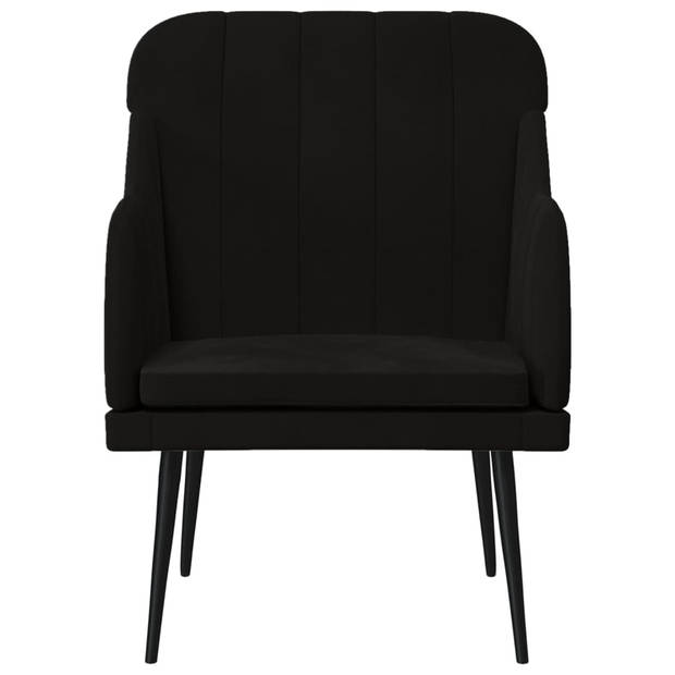 vidaXL Fauteuil 63x76x80 cm fluweel zwart