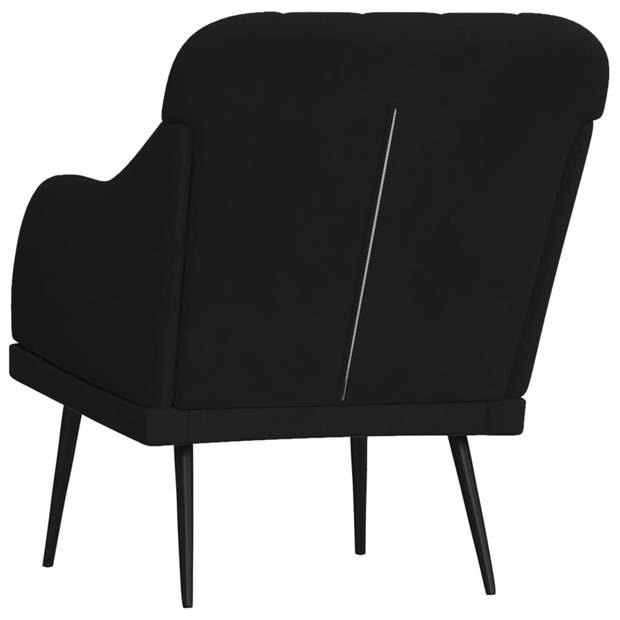 vidaXL Fauteuil 63x76x80 cm fluweel zwart