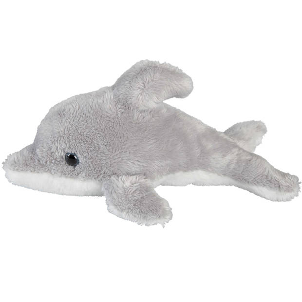 Zeedieren serie zachte pluche knuffels 2x stuks - Dolfijn en Haai van 15 cm - Knuffel zeedieren