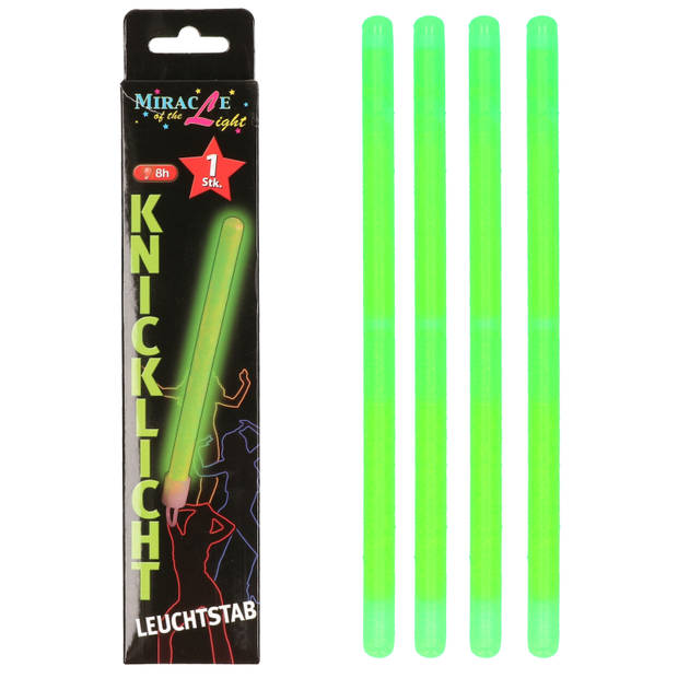 Set van 4x stuks neon glow in the dark party breaklights stick groen 20 cm - Verkleedattributen