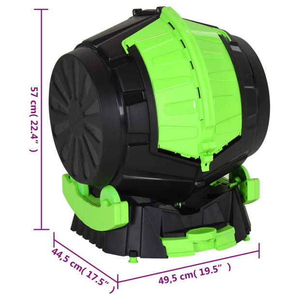 vidaXL Trommelcomposter 49,5x44,5x57 cm 50 L