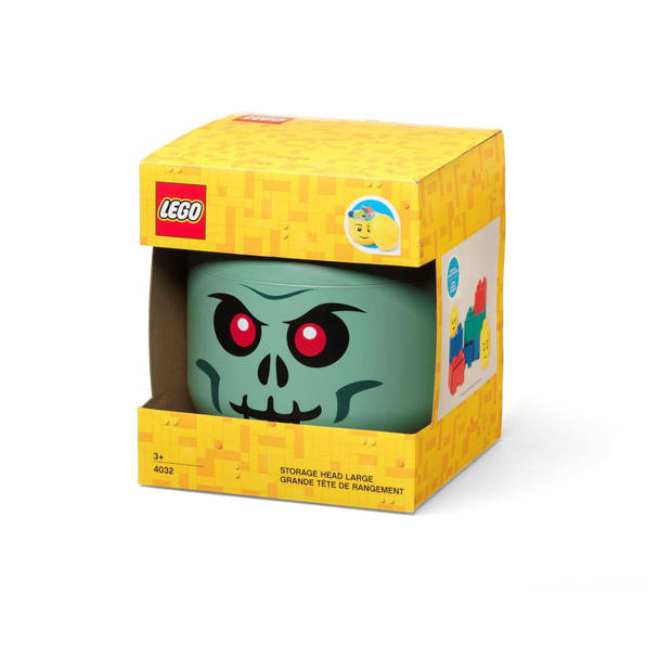 Lego - Opbergbox Hoofd Skelet Groen Groot - Kunststof - Groen