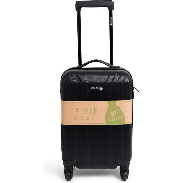 Norlander Duurzame Handbagage koffer - Reiskoffer - Simply Green - Duurzaam Rpet - Zwart