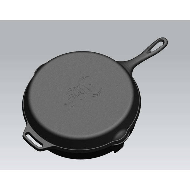 Valhal - Skillet Gietijzer Deksel ø 30 cm met Grillpatroon - Gietijzer - Zwart