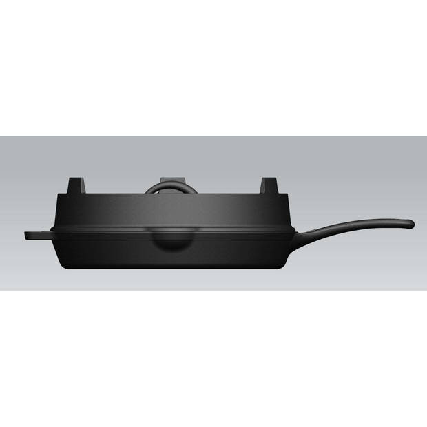 Valhal - Skillet Gietijzer Deksel ø 30 cm met Grillpatroon - Gietijzer - Zwart