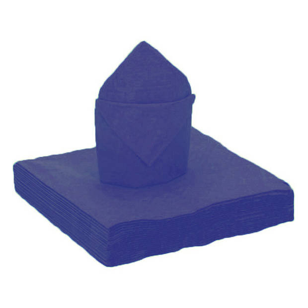 20x stuks feest servetten kobalt blauw - 40 x 40 cm - papier - Feestservetten