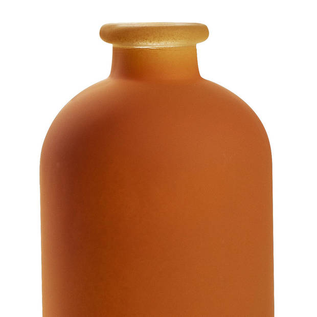 Jodeco Bloemenvaas Avignon - Fles model - glas - mat oranje - H25 x D11 cm - Vazen