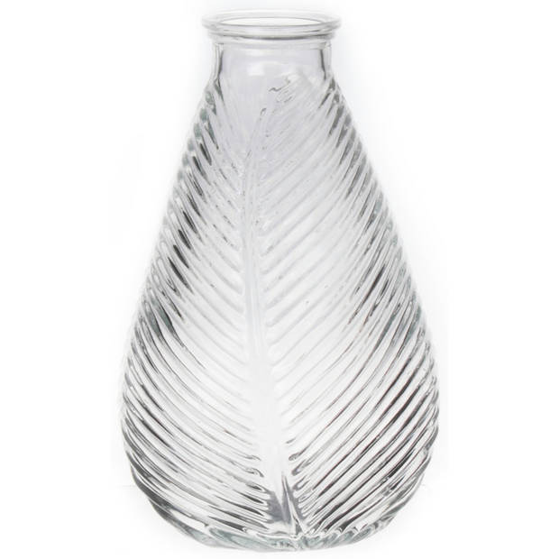 Bellatio Design Bloemenvaas - 2x - helder transparant glas - D14 x H23 cm - Vazen