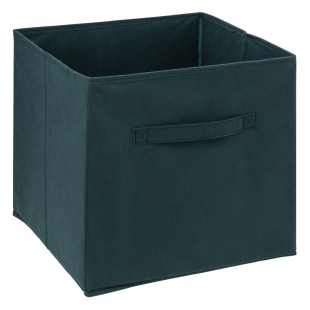 5Five Opbergmand - 2x - 29 liter - emerald groen - 31 x 31 x 31 cm - Opbergmanden