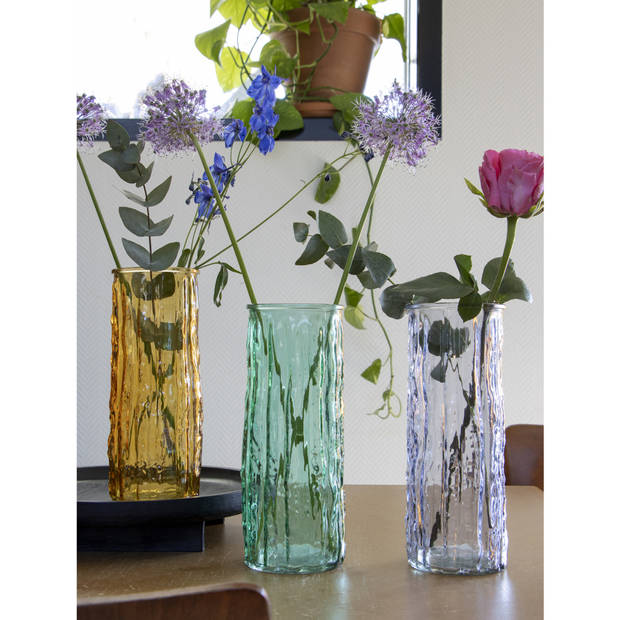 Bellatio Design Bloemenvaas - helder - transparant glas - D10 x H25 cm - Vazen