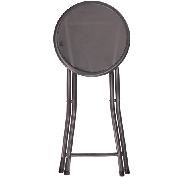 Excellent Houseware - bijzet krukje/stoel - 2x - Opvouwbaar - grijs - Krukjes