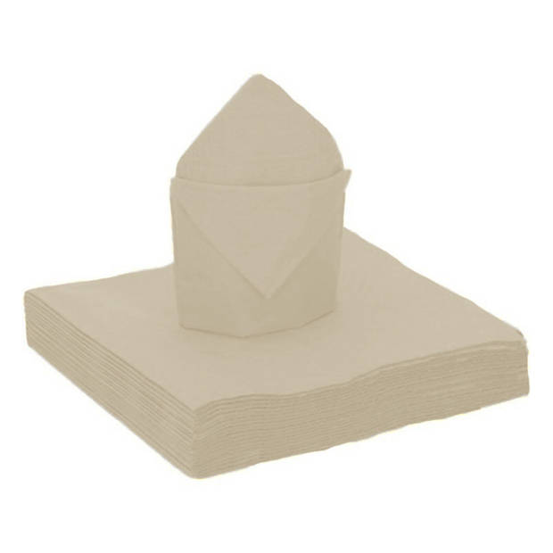 Santex feest servetten taupe/beige - 20x stuks - 40 x 40 cm - Feestservetten