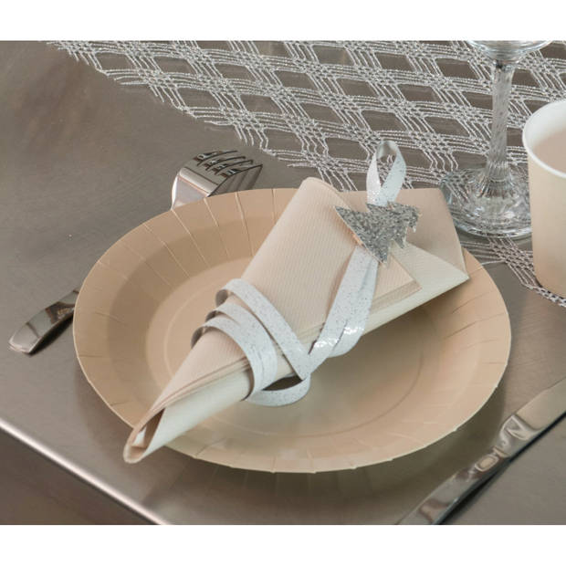 Santex feest servetten taupe/beige - 25x stuks - 40 x 40 cm - Feestservetten