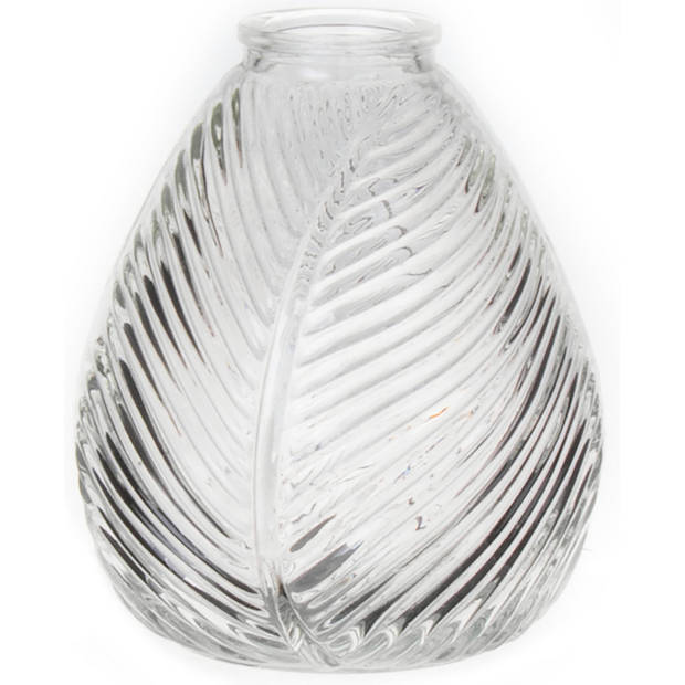 Bellatio Design Bloemenvaas - 2x - helder transparant glas - D14 x H16 cm - Vazen