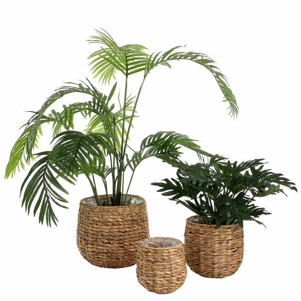 Mica Decorations grote Palm kunstplant - groen - H110 x D90 cm - Kunstplanten