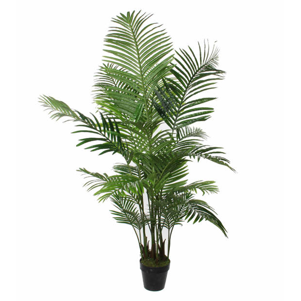 Mica Decorations grote Palm kunstplant - groen - H130 x D125 cm - Kunstplanten