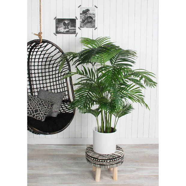 Mica Decorations grote Palm kunstplant - groen - H130 x D125 cm - Kunstplanten