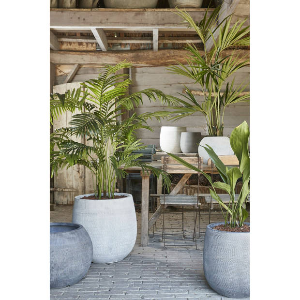 Mica Decorations grote Palm kunstplant - groen - H130 x D125 cm - Kunstplanten