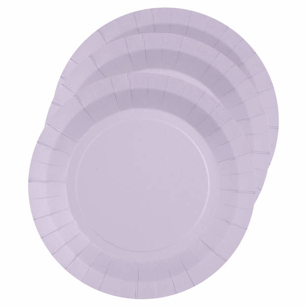 Santex Feest borden set - 40x stuks - lila paars - 17 cm en 22 cm - Feestbordjes
