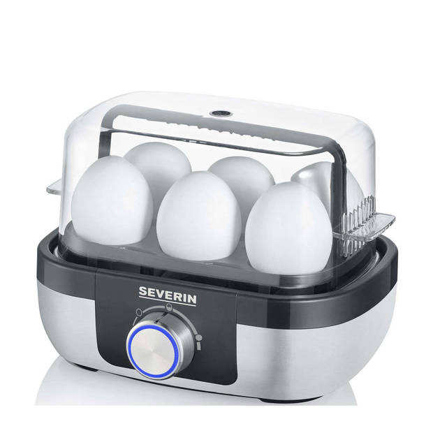 Severin EK 3169 RVS eierkoker voor 6 eieren met pocheerfunctie