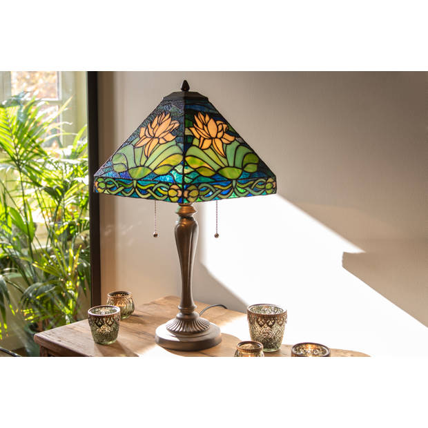 HAES DECO - Tiffany Tafellamp 31x31x61 cm Fitting E27 / Lamp max 2x60W