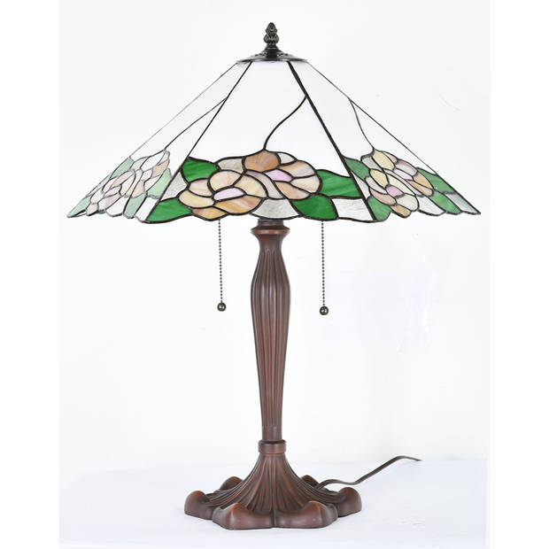 HAES DECO - Tiffany Tafellamp 44x61x64 cm Fitting E27 / Lamp max 2x60W