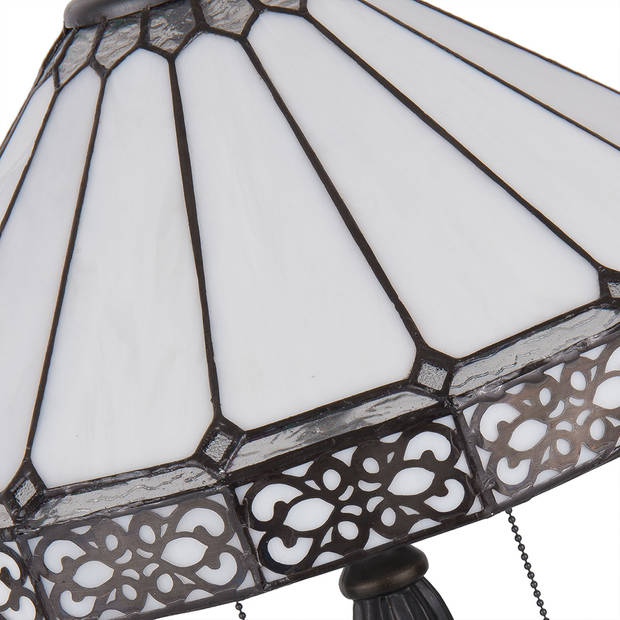 HAES DECO - Tiffany Tafellamp Beige, Bruin Ø 41x62 cm Fitting E27 / Lamp max 2x60W