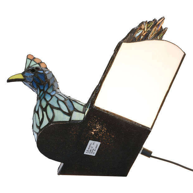 HAES DECO - Tiffany Tafellamp Blauw, Groen 32x35x30 cm Fitting E14 / Lamp max 1x40W