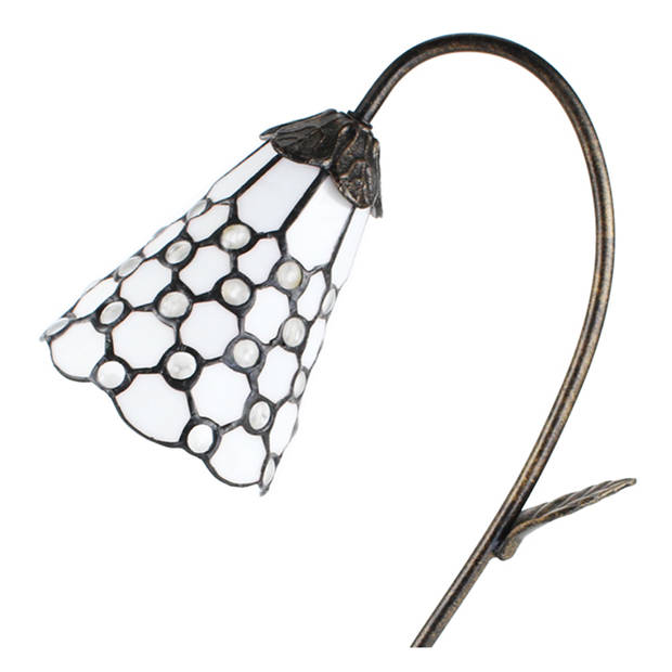 HAES DECO - Tiffany Tafellamp Bruin 30x17x48 cm Fitting E14 / Lamp max 1x25W