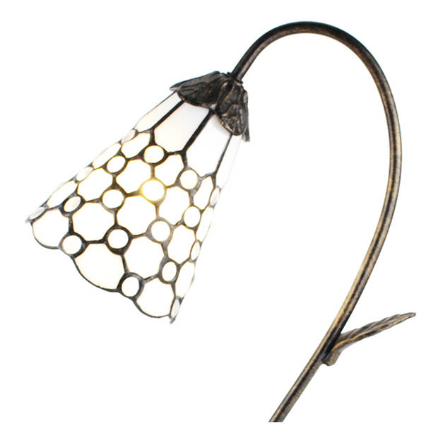 HAES DECO - Tiffany Tafellamp Bruin 30x17x48 cm Fitting E14 / Lamp max 1x25W